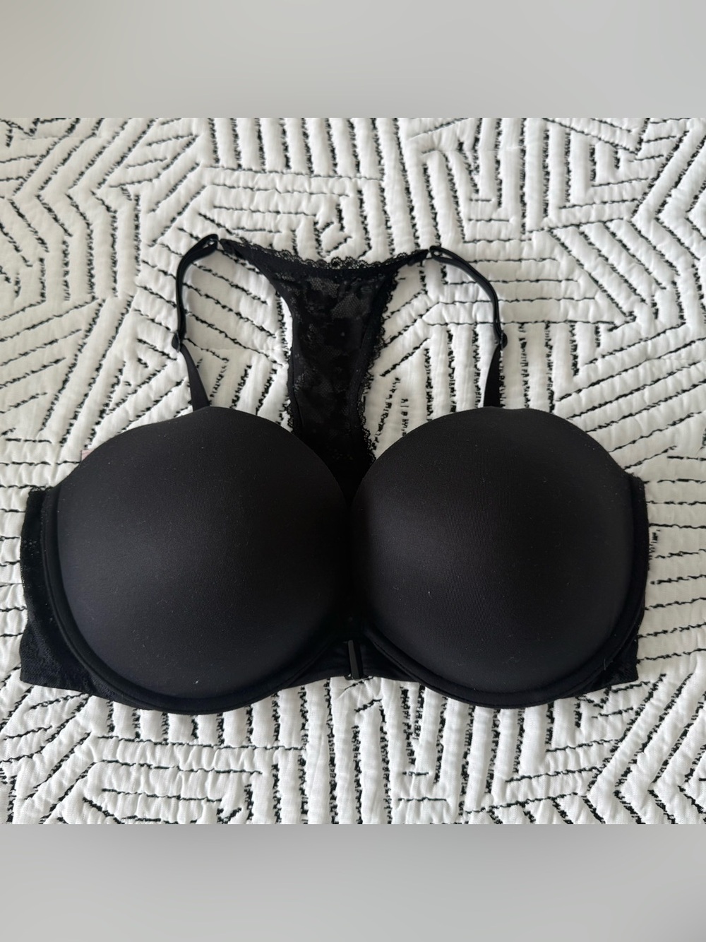 Victoria's Secret Black Lace Racerback T-Shirt Bra